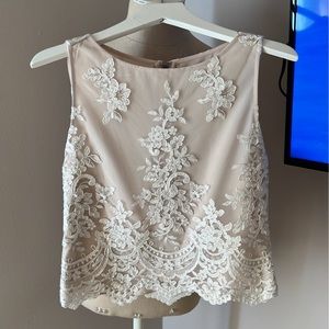 Alice and Olivia lace embroidered top